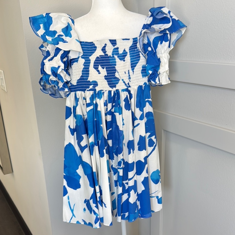 Caroline Constas Blue and White Hanna Dress